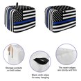 thumbnail image 5 of Toaster Cover 2 Slice, Blue American Flag Dustproof Bakeware Oven Protector with Top Hook, Black White Striped US Flag Stars Waterproof Small Kitchen Appliance Toasters Dust Cover, 11"x6"x8", 5 of 9
