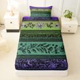 thumbnail image 3 of Homewish Bohemian Geometric Stripes Twin Sheets,Retro Floral Bedding,Purple,3pcs,1 Fitted Sheet and 1 Pillowcase, 3 of 6