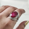 thumbnail image 2 of Natural Ruby Corundum Ring, Ruby Corundum Ring, July Birthstone, Designer Band, 925 Sterling Silver, Womens Ring, Christmas, Thanksgiving, Handmade, Statement Jewelry, Natural Gemstone Ring, 2 of 6