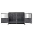 thumbnail image 5 of 48" Heavy Duty Dog Crate, Cage Kennel Metal Pet Playpen with Wheels and Tray, Double Doors Lockable Indoor Dog Kennel, 5 of 9