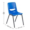 thumbnail image 6 of Flash Furniture Student Desk with Open Front Metal Book Box, Walnut Desktop, and Silver Frame and Navy Heavy-Duty Flex Comfort Classroom Stack Chair, 6 of 10