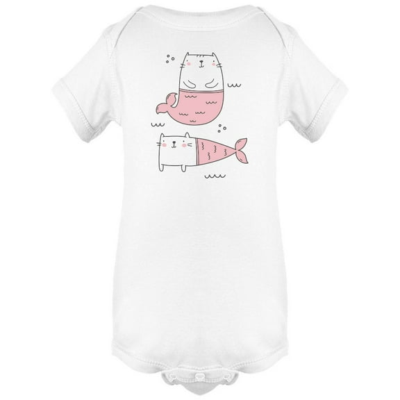 Adorable Cat Mermaid Cartoon Bodysuit Infant -Image by Shutterstock,  6 Months
