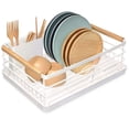 thumbnail image 1 of BRIAN & DANY Escurridor de Platos Escurreplatos para encimera de Cocina Escurreplatos de Acero Inoxidable con Soporte para Cubiertos extraíble y escurridor Blanco, 1 of 5