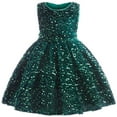 thumbnail image 3 of 1-6Y Toddler Girls Christmas Dress Flower Sequins Sleeveless Formal Dress, 3 of 5