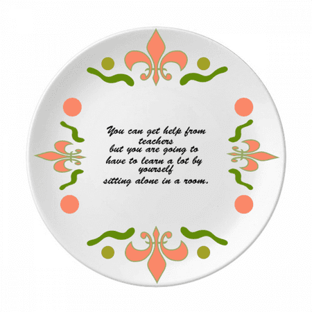 

Learning Depends On Yourself Flower Ceramics Plate Tableware Dinner Dish