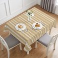 Beige Sand Minimalist Striped Table Cloth 52x70in, Waterproof Rectangle ...