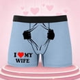 thumbnail image 4 of KHONTS Personalized Men's Funny Face Boxer Your Photo on Custom Underwear for Men I Love My Wife Light Blue M, 4 of 5