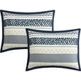 thumbnail image 4 of Nanshing Vina 7 Piece Contemporary Striped Comforter Set, Navy, California King, 4 of 8