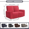 thumbnail image 3 of Psesaysky Polka Dots Print Stretch Recliner Sofa Cover Reclining Loveseat Cover 6-Piece Washable Non-Slip Pink, 3 of 7