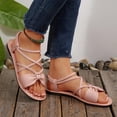 thumbnail image 6 of Xfvqtps Women Roman Strappy Sandals Flat Crisscross Elastic Strap Summer Sandals Casual Shoes Walking Sandals, 6 of 9