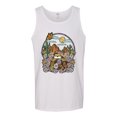 thumbnail image 2 of Wild Bobby Trendy Landscape With Daisies Cactus Monarch Butterfly Nature Lover Men Tank Top, White, Medium, 2 of 6