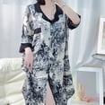thumbnail image 2 of Camisones de estilo chino para mujer, falda de noche de seda satinada con pintura de tinta, camisa de arte clásico para el hogar, falda de dormir informal, camisones de verano, 2 of 5