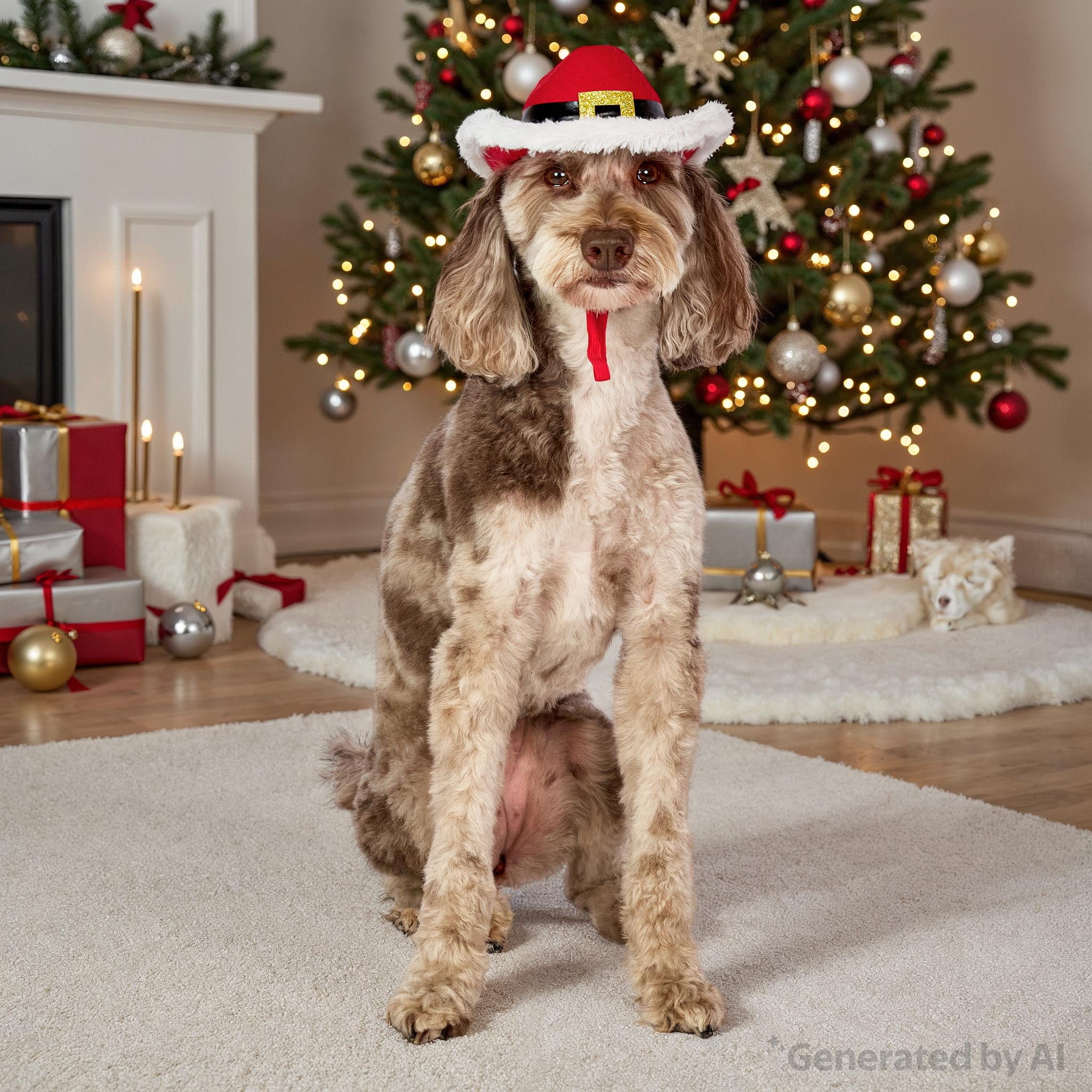 Vibrant Life Holiday Pet Santa Cowboy Hat for Dogs, Red, Medium/Large