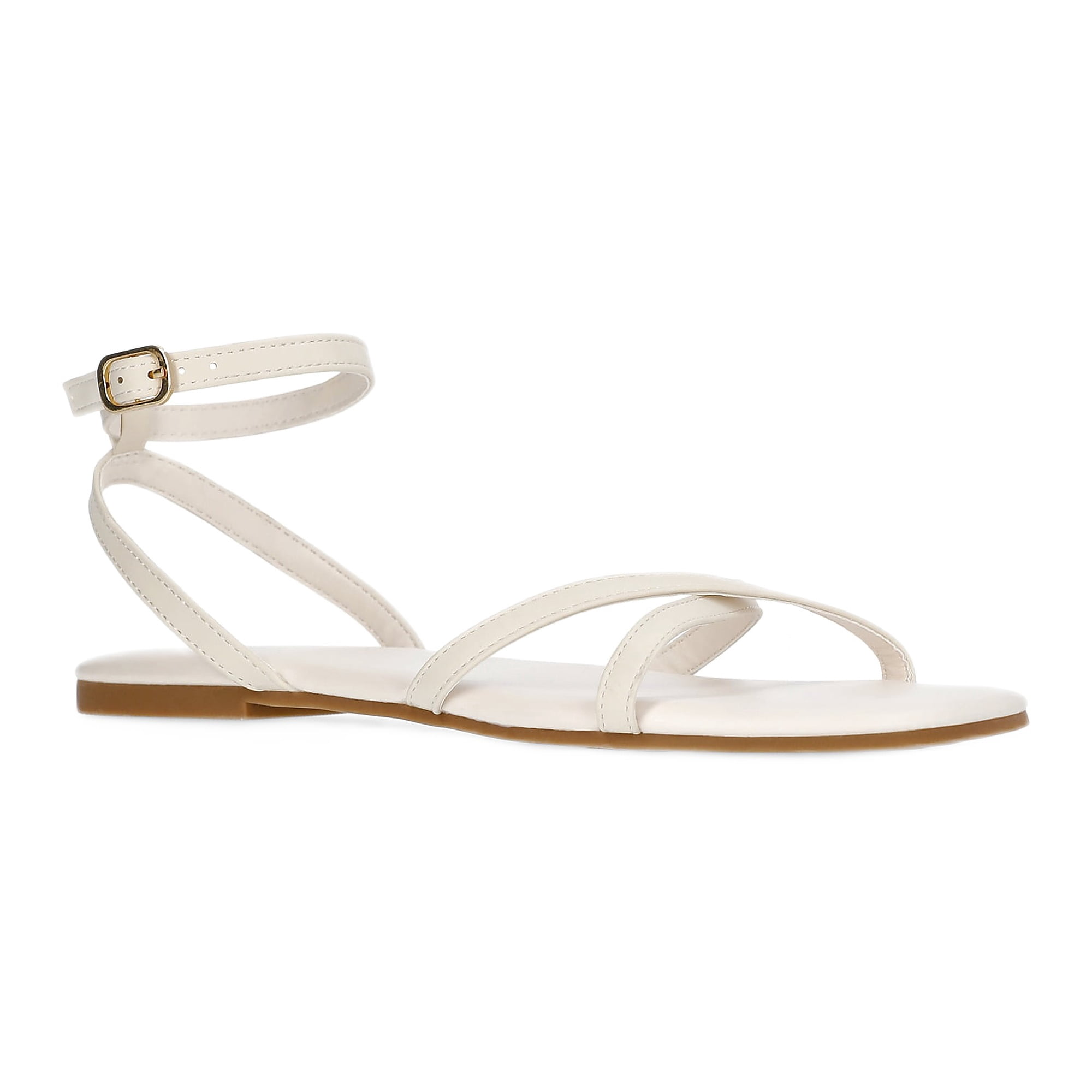 Time and Tru Women's Strappy Flat Sandals