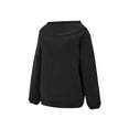 thumbnail image 3 of Women's Oversized Cowl Neck Sweatshirt, Long Sleeve Loose Fit Pullover Top with Soft Comfort Fabric for Commute Wear, Daily Casual Outfits and Four Season Comfort Black L, 3 of 5