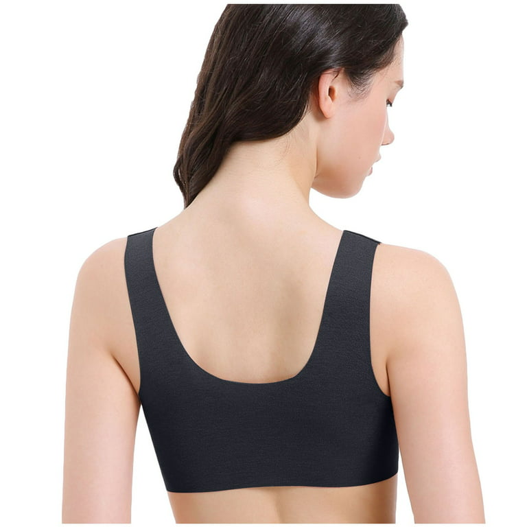 JGTDBPO Front Closure Bras For Women Plus Size Adjusted Comfortable Sport  Bras Front Snap Bras Post Surgery Vest Breathable Gathering Front Opening