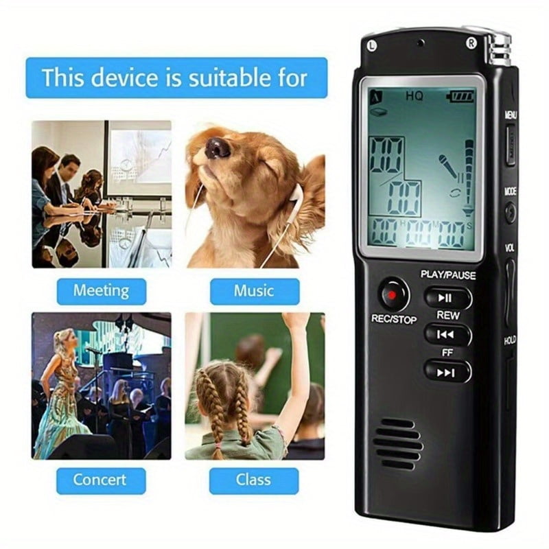 Digital Voice Recorder & MP3 Player, 16GB/32GB, 48H Record, Hi-Fi Sound, Built-in Mic, MP3 Support for Interviews, Speeches, Meetings