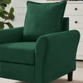 thumbnail image 6 of Pingliang Home Linen Fabric Accent Chairs, Mid Century Modern Armchair, Upholstered Comfy Single Sofa 1 Seat Sofa for Living Room, Apartment, Bedroom,Small Space Studio Office,Green, 6 of 11
