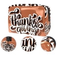 thumbnail image 2 of Thanksgiving Font Large Capacity Waterproof Cosmetic Storage Bag with Zipper, Lightweight Printed Design - Travel Makeup Organizer Small Bag for Ladies and Girls, 2 of 6