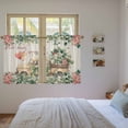 thumbnail image 3 of Eucalyptus Trucks Kitchen Curtain for Berdoom Living Room Cafe 54 Inch Length, Spring Farmhouse Floral Leaves Burlap Tiers Curtains Light Filtering Drapes Window Treatment 2 Panels 52"Wx54"L, 3 of 8