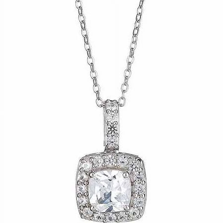 Arista Created White Sapphire Sterling Silver Women's Fashion Pendant, 18"