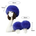 thumbnail image 4 of Leadrop 1 Set Women Headband Gloves Solid Color All Match Faux Fur Furry Empty Top Hat Wrist Sleeves for Skiing, 4 of 11