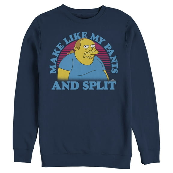 Men's The Simpsons Make Like my Pants and Split  Sweatshirt Navy Blue 3X Large