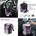 thumbnail image 4 of Yuyamidu Purple Butterfly Car Seat Cover Set of 12 Fashion Auto Front Bucket Seat Cover Steering Wheel Armrest Pad Seatbelt Pads Trash Can Air Vent Holder Rearview Mirror Cover Cup Mat Keychain, 4 of 6