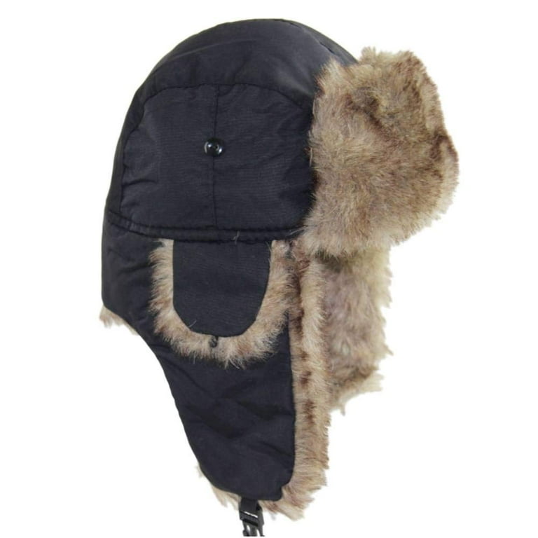 GRNSHTS Unisex Men Women Faux Fur Lined Trapper Hat Warm Windproof Winter Russian Hat Red