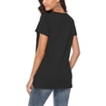 thumbnail image 5 of FAMITION Casual Cute Short Sleeve T Shirts for Women Summer Twist Knotted Blouse Tunic Tops, 5 of 8