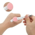 thumbnail image 3 of Unique Bargains 1 Pc Durable Rhombus Stripe Facial Mask Brush Matt Silver Tone Pink, 3 of 5