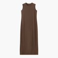 thumbnail image 1 of Cárdigan con cremallera y hasta el tobillo para mujer, Vestido largo de fibra natural, ropa de tela con ribetes, 1 of 4