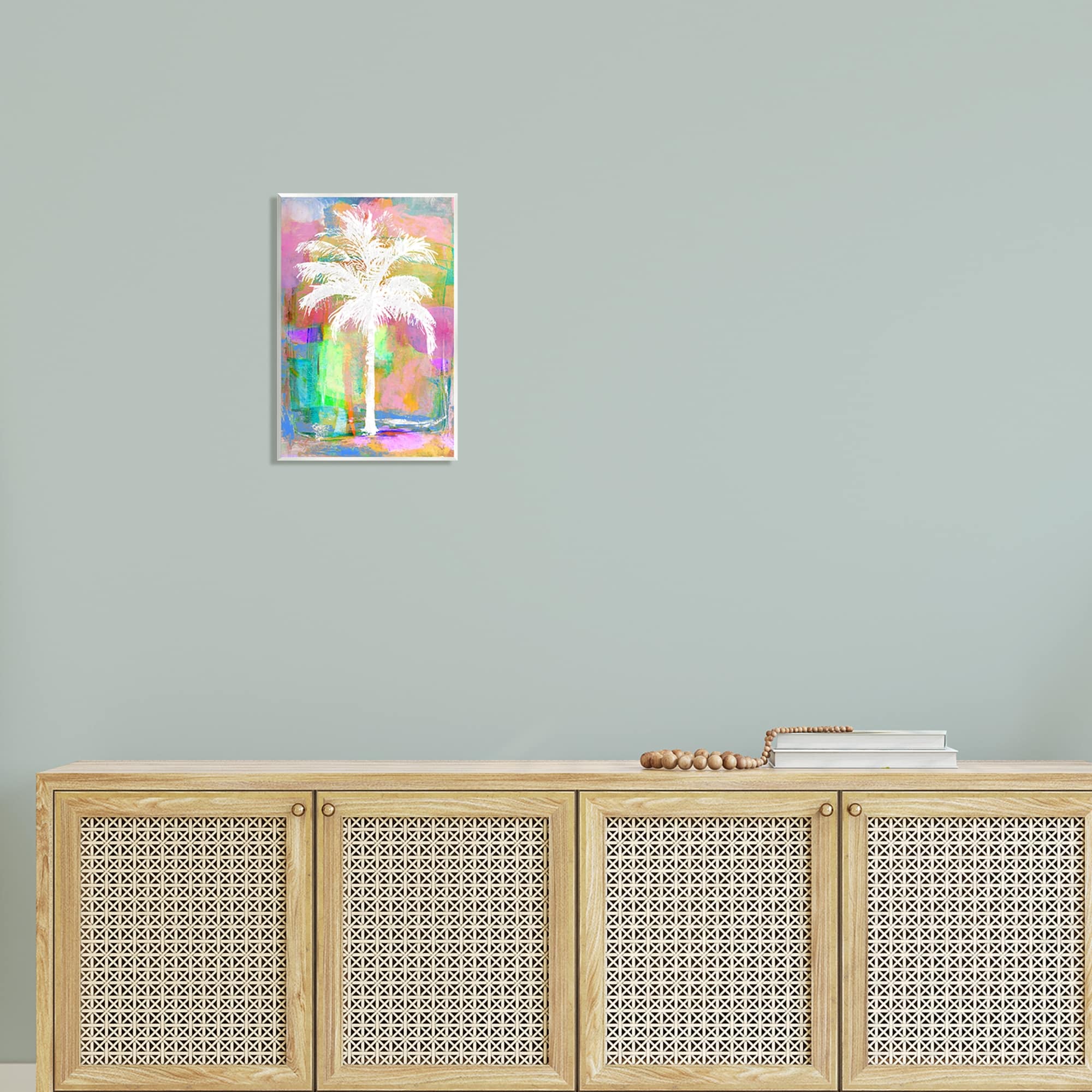 Stupell Industries Modern Palm Tree Silhouette Vivid Blocked Hues Painting Unframed Art Print Wall Art, Design by Kristen Dew