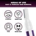 thumbnail image 2 of CHOK Eyebrow Trimmer  Electric Eyebrow Razor for Women Men Battery-Operated Facial Hair Trimmer with Painless Pull-Feeling Comb for Face Chicken Neck  Purple, 2 of 5