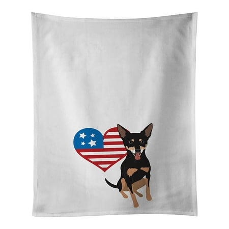 

Chihuahua Tricolor #1 Patriotic White Kitchen Towel Set of 2 19 in x 28 in