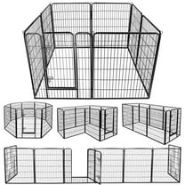 ZENSTYLE 39" Height Foldable Metal Exercise Pen & Pet Playpen Puppy Cat Exercise Fence Barrier Playpen Kennel - 8 Panels