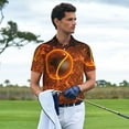 thumbnail image 3 of Honeii Tennis Racket In Fire Print Polo Shirt, A Classic Short-Sleeved, Button-Down Golf Shirt for Men,Mens Polo Shirts Short Sleeve-Large, 3 of 6
