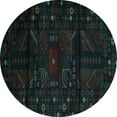 thumbnail image 1 of Ahgly Company Indoor Round Persian Light Blue Traditional Area Rugs, 5' Round, 1 of 4