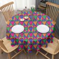 thumbnail image 3 of Colorful Strawberry Plants Fruit Checkered Round Tablecloth 60"x60",Wrinkle Wipeable Table Cloth for Kitchen Dining Room Picnic Patio Party, 3 of 6