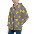 thumbnail image 2 of Naloa Christmas hat duck Teenage Zipper Hoodie, Long Sleeve Zip Up Hoodies Casual Jackets Tops for 7-12 Years-Medium, 2 of 6