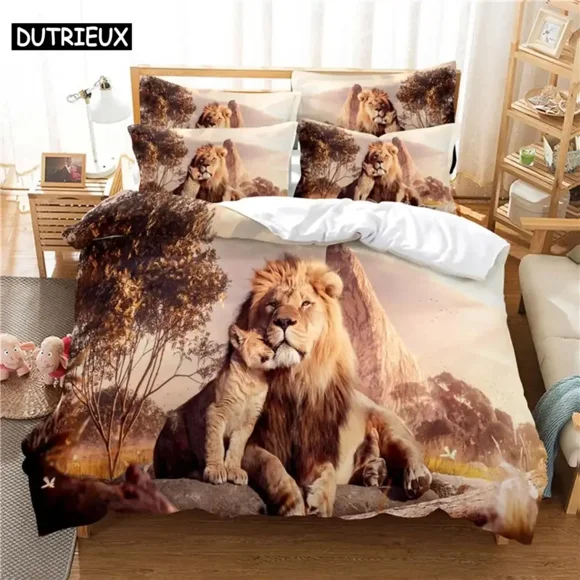 Bed Sheets Deep Lion Bedding Set Duvet Cover Set Bedding Digital Printing Bed Linen Size Bedding Set Fashion Design Bed Sheets