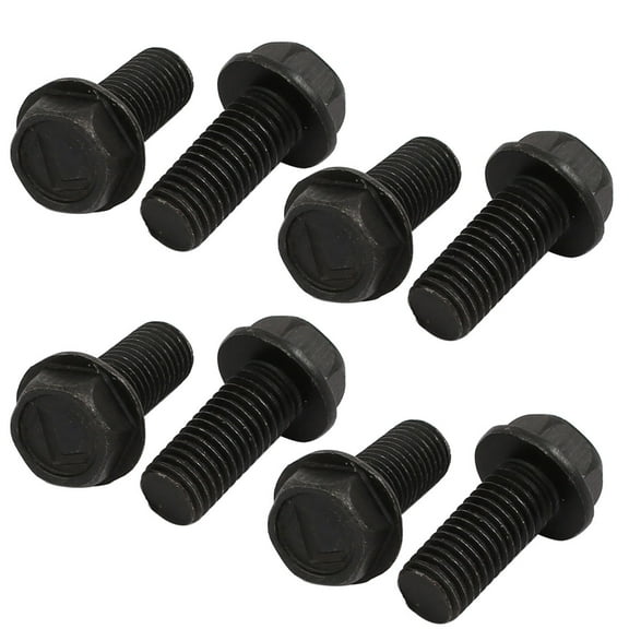 8pcs M7x16mm 8.8 Grade Hex Head Flange Left Hand Thread Bolt for Cutting Machine