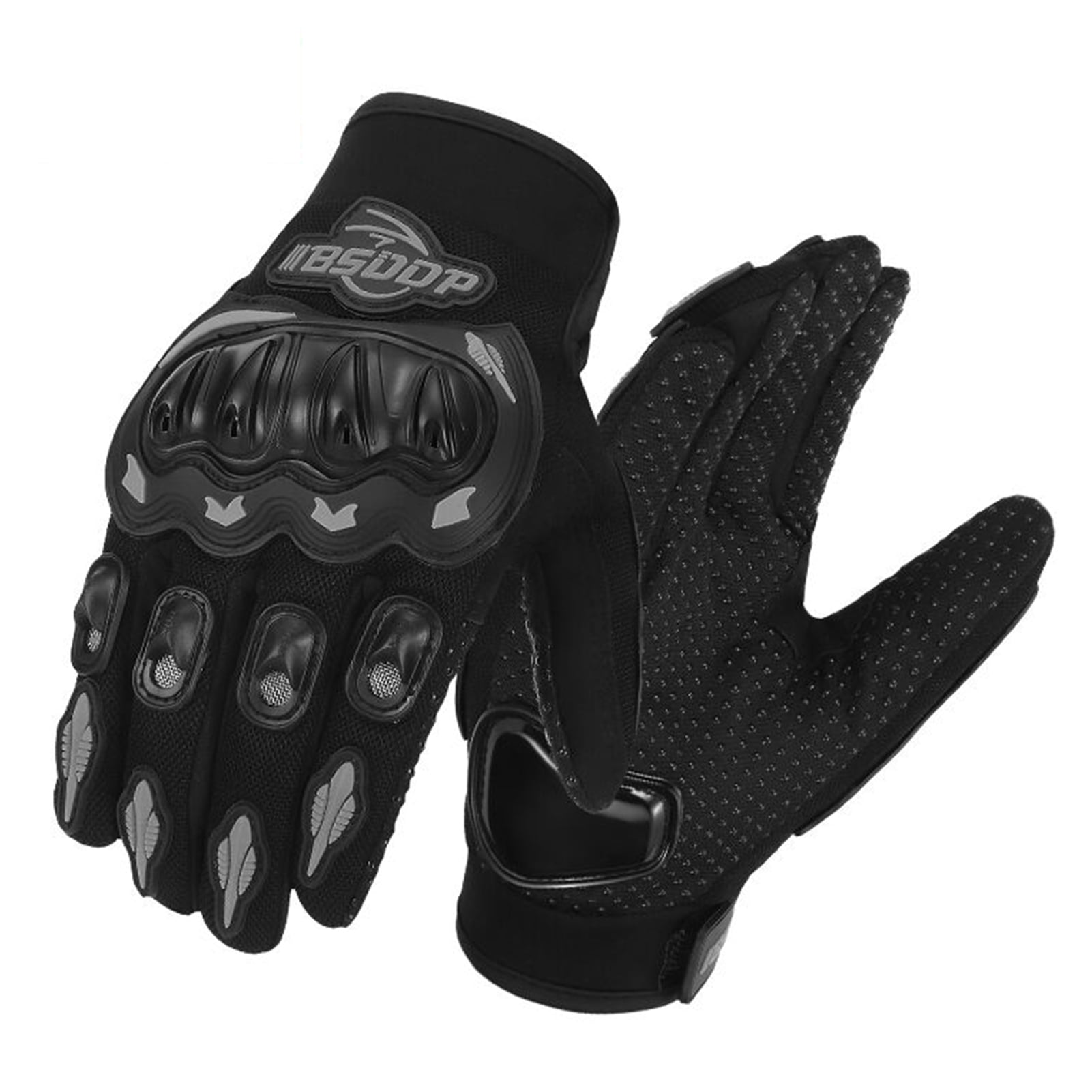 Small Milwaukee Leather MG7503 Mens Black Leather and Mesh Racing Gloves with Gel Palm Reflective Piping and Touch Screen Fingers 