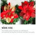 thumbnail image 3 of Cateissary Decoración de flores artificiales de Navidad con purpurina, adorno de árbol de Navidad brillante, decoración de fiesta de año nuevo, sala de Kits de decoración para fiestas oro rojo Cateissary HA069938-03, 3 of 6