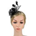 thumbnail image 4 of MSJUHEG Tea Party Hats,Feather Hair Clip,Feather Headpiece,Church Hats,Fascinators Hats,Elegant Hat Strap Flower Feather Hat Hair Clip Headband Black One Size, 4 of 7