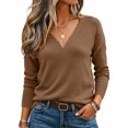 thumbnail image 6 of Sweater for Women V-Neck Scalloped Trim Pullover Top Long Sleeve Relaxed Fit Casual Fall Pullover, 6 of 6