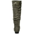 thumbnail image 4 of Dream Pairs Women's Suede/Pu Flat Zip Fall Fashion Slouchy Knee High Boots Blvd Army/Green Size 5, 4 of 4