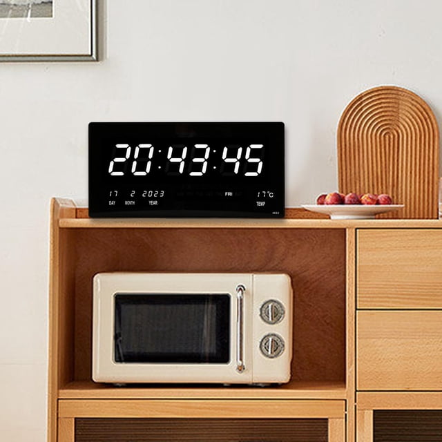 Rectángulo Reloj de pared digital USB Temperatura interior con calendario Reloj para escritorio y Blanco Macarena reloj digital de pared