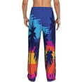 thumbnail image 3 of Daiia Men'S Beach With Palm Trees Pants,Bottoms Sleep Lounge,Pajama Pants,Pj Bottoms Drawstring And Pockets-Large, 3 of 9