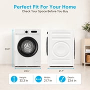 TABU 4.5 Cu. Ft. Front Load Washer, Full Size Washing Machine with 9 Cycles, Auto Balance, Load Detect, LED Display, 110V, White